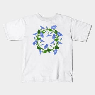 Morning Glory Flowers Wreath Kids T-Shirt